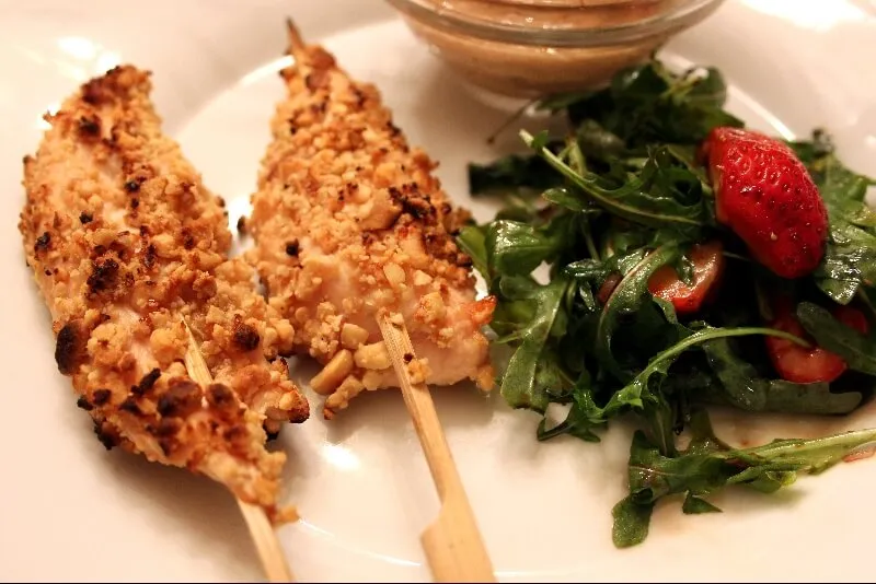 Brochettes de poulet à l'arachide