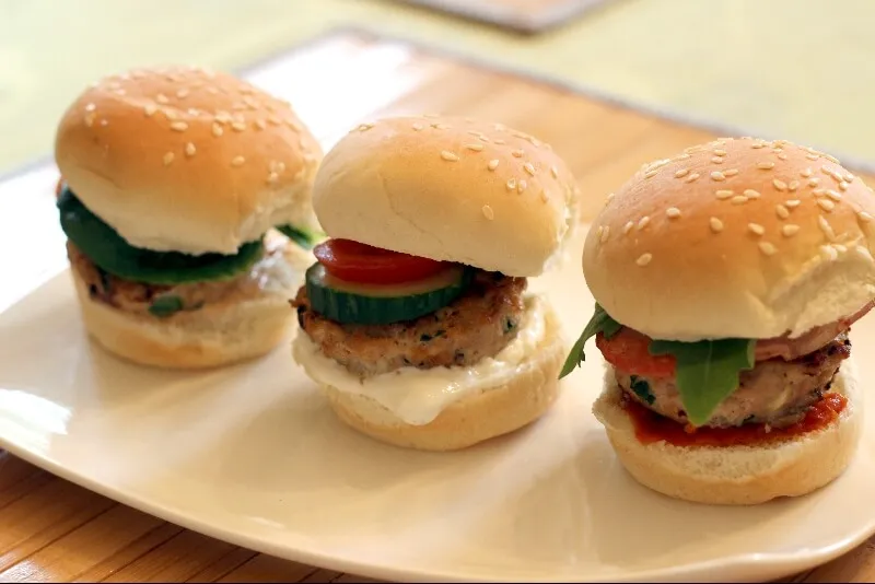 Trio de mini hamburger au poulet