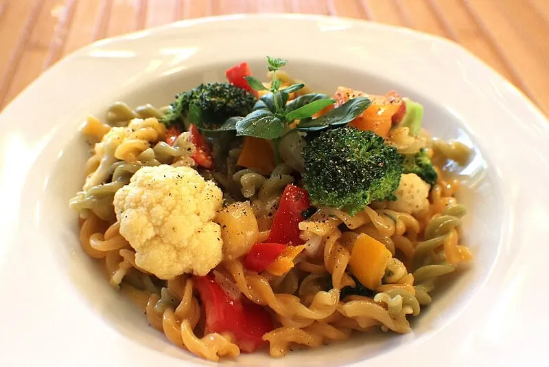 Fusilli au fromage et légumes