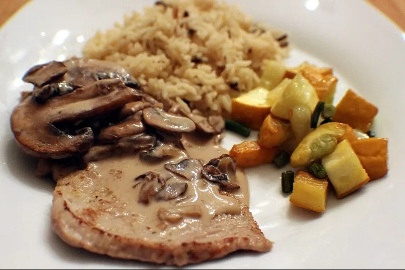 Escalope de veau sauce aux champignons et marsala