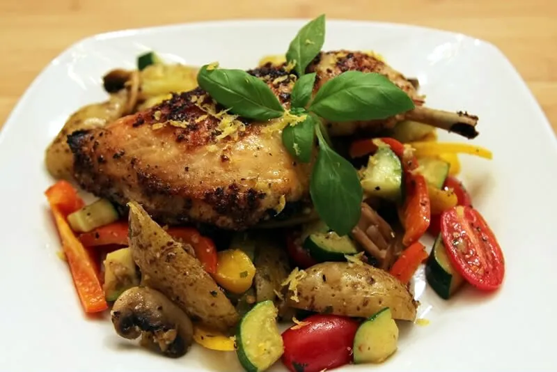 Cuisse de poulet aux légumes
