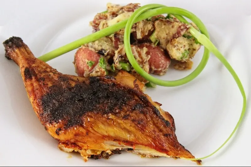 Poulet à la portugaise en crapaudine