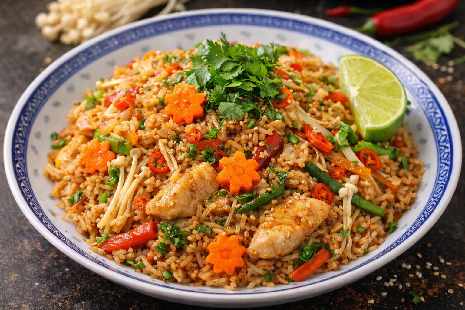Riz frit au poulet