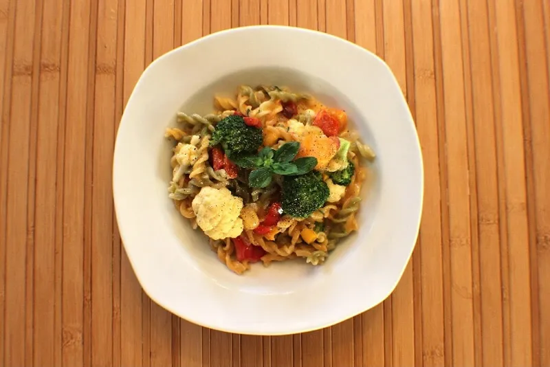 Fusilli au fromage et légumes