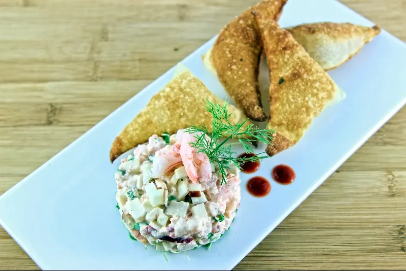 Tartare de crevettes et crabe