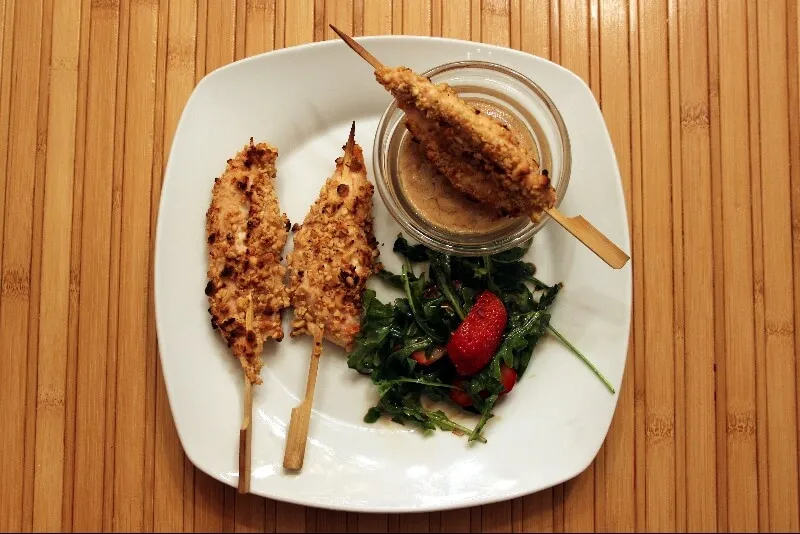Brochettes de poulet à l'arachide