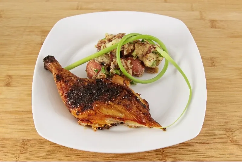 Poulet à la portugaise en crapaudine