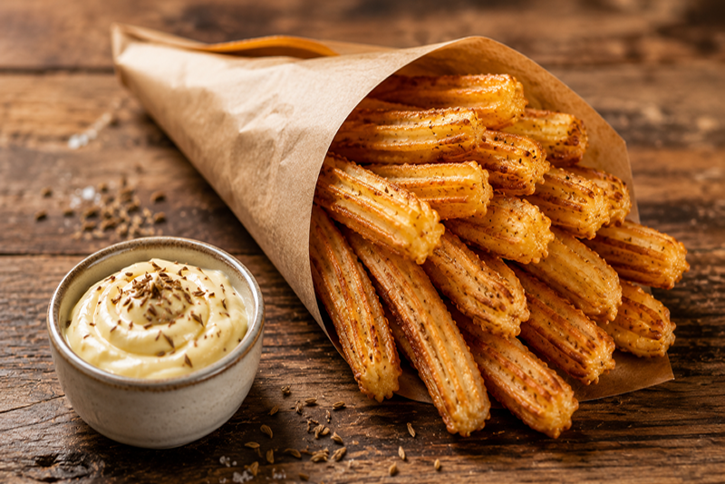 Churros de pommes de terre mousseline au cumin